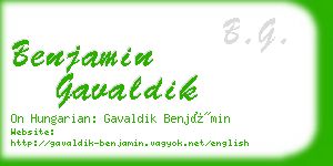 benjamin gavaldik business card